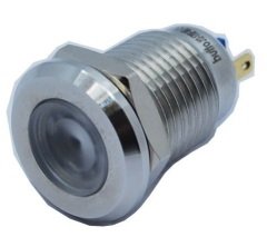 Butto J12-170P-WD 12 mm LED IŞIKLI YASSI KAFALI SİNYAL LAMBASI BEYAZ