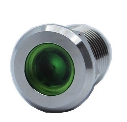 Butto J12-170P-GA2 12 mm LED IŞIKLI YASSI KAFALI SİNYAL LAMBASI YEŞİL