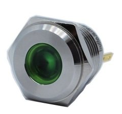 Butto J16-170P-GD 16 mm LED IŞIKLI YASSI KAFALI SİNYAL LAMBASI YEŞİL