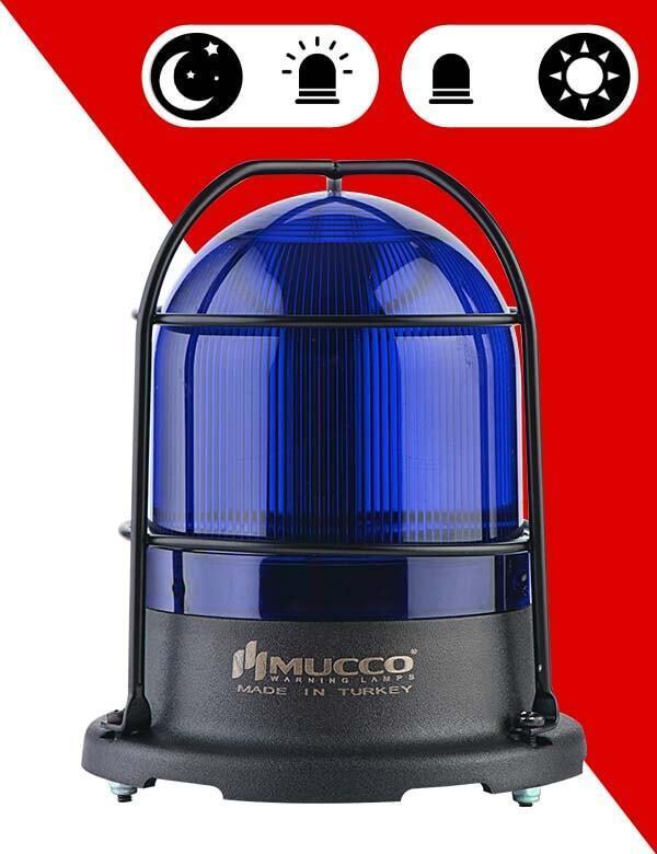 5 Mod Sensörlü Kafesli Tepe Lambası 85-260V AC/DC - SNT-925-ND-KFS Mavi