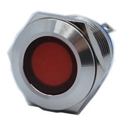 Butto J19-170P-RD 19 mm LED IŞIKLI YASSI KAFALI SİNYAL LAMBASI KIRMIZI