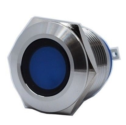 Butto J19-170P-BD 19 mm LED IŞIKLI YASSI KAFALI SİNYAL LAMBASI MAVİ