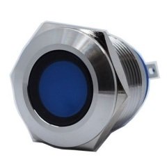 Butto J19-170P-BD 19 mm LED IŞIKLI YASSI KAFALI SİNYAL LAMBASI MAVİ