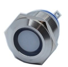 Butto J19-170P-WD 19 mm LED IŞIKLI YASSI KAFALI SİNYAL LAMBASI BEYAZ