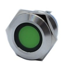 Butto J19-170P-GA2 19 mm LED IŞIKLI YASSI KAFALI SİNYAL LAMBASI YEŞİL