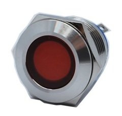Butto J19-170P-RA2 19 mm LED IŞIKLI YASSI KAFALI SİNYAL LAMBASI KIRMIZI