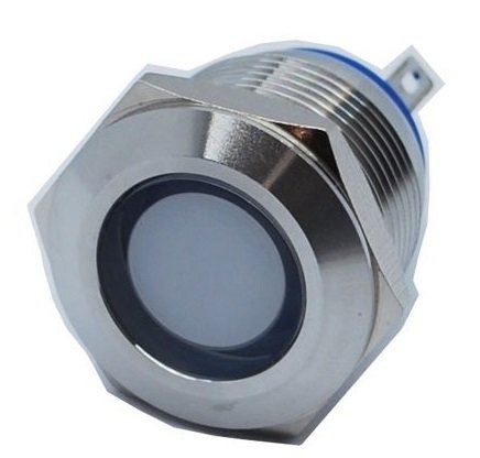 Butto J19-170P-WA2 19 mm LED IŞIKLI YASSI KAFALI SİNYAL LAMBASI BEYAZ
