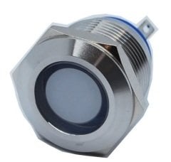 Butto J19-170P-WA2 19 mm LED IŞIKLI YASSI KAFALI SİNYAL LAMBASI BEYAZ