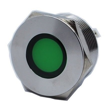 Butto J22-170P-GD 22 mm LED IŞIKLI YASSI KAFALI SİNYAL LAMBASI YEŞİL