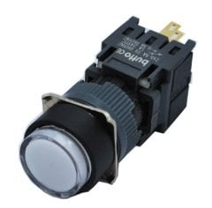 Butto F16-271-WD 6-24VDC BEYAZ IŞIKLI YUVARLAK YAYLI BUTON