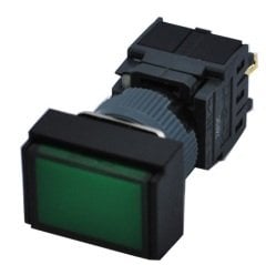 Butto F16-291-GD 6-24VDC YEŞİL IŞIKLI DİKDÖRTGEN YAYLI BUTON