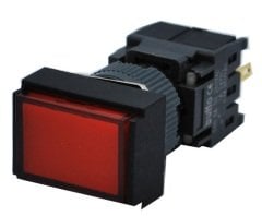 Butto F16-291-RD 6-24VDC KIRMIZI IŞIKLI DİKDÖRTGEN YAYLI BUTON