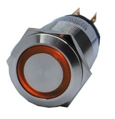 Butto J19-272-YD IP67 6-24VDC METAL(ÇELİK) SARI IŞIKLI YAYLI BUTON