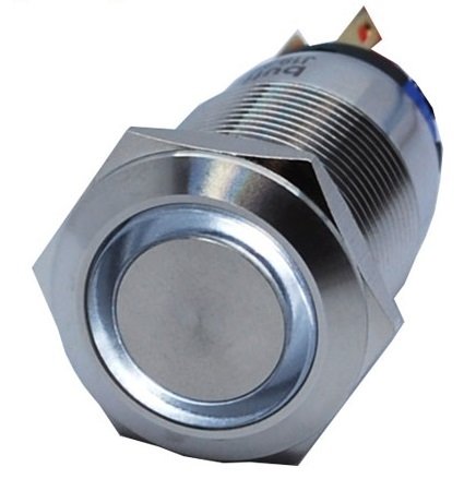 Butto J19-272-WD IP67 6-24VDC METAL(ÇELİK) BEYAZ IŞIKLI YAYLI BUTON