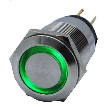 Butto J19-372-GD IP67 6-24VDC METAL(ÇELİK) YEŞİL RENK KALICI BUTON