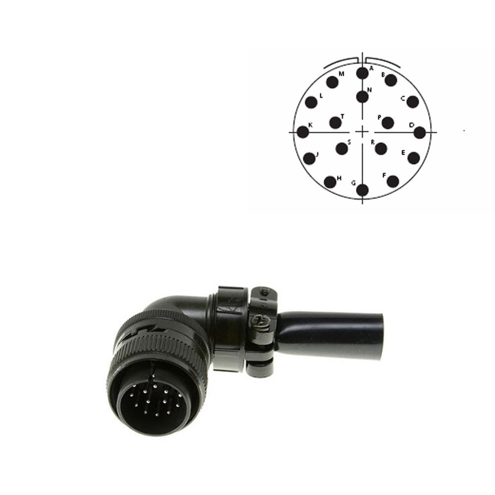 Kukdong Kukdong Kukdong MS3108 20-29P 17 Pinli 90° Derece Erkek Askeri Tip Konnektör