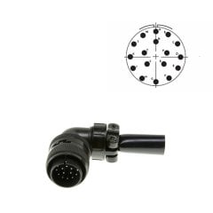Kukdong Kukdong Kukdong MS3108 20-29P 17 Pinli 90° Derece Erkek Askeri Tip Konnektör