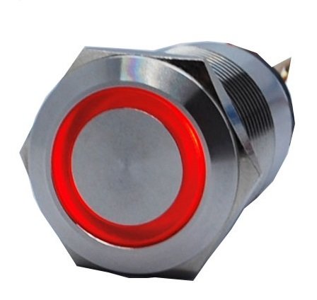 Butto J19-372-RD IP67 6-24VDC METAL(ÇELİK) KIRMIZI RENK KALICI BUTON