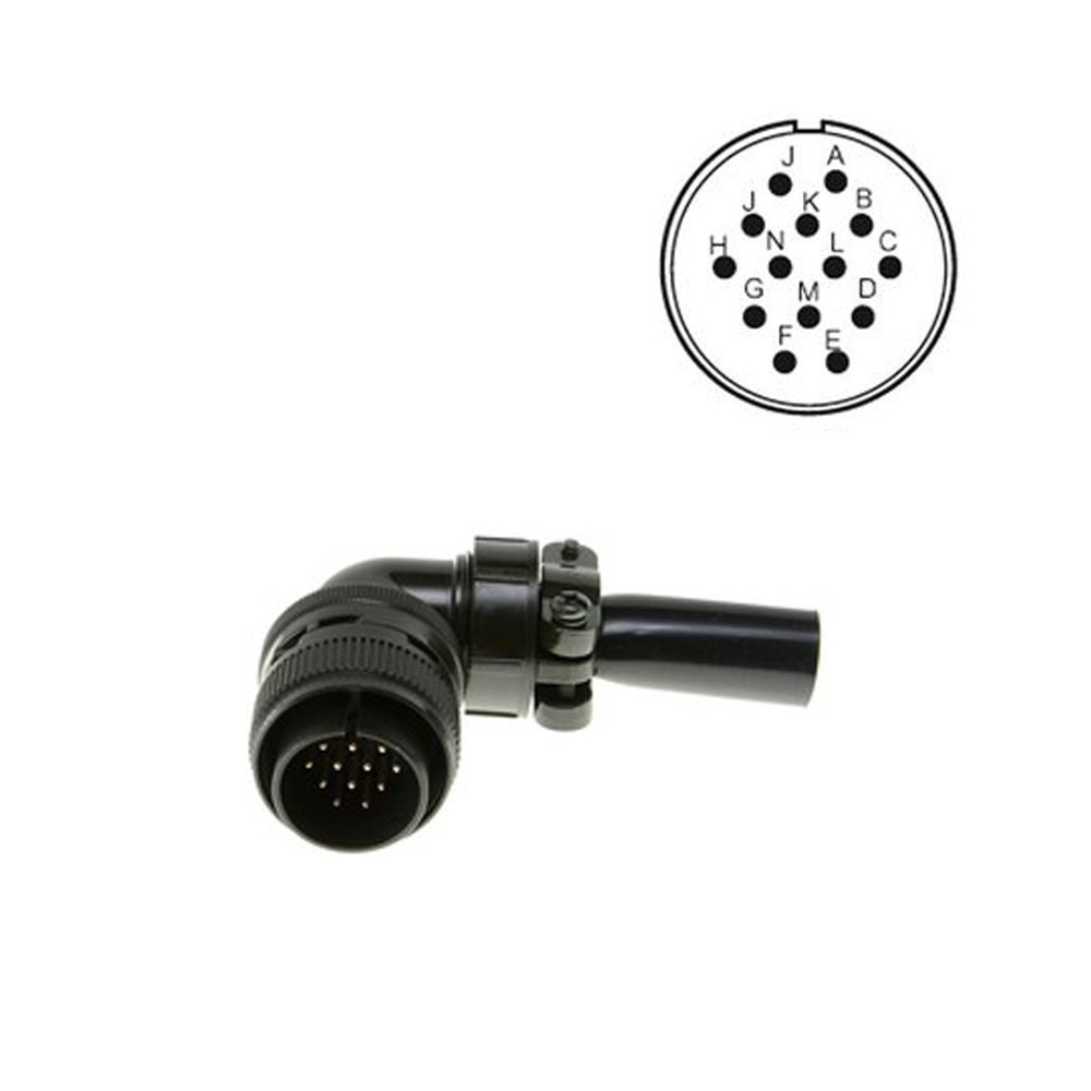 Kukdong Kukdong Kukdong MS3108 20-27P 14 Pinli 90° Derece Erkek Askeri Tip Konnektör