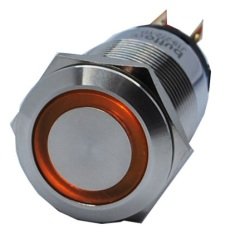 Butto J19-372-YD IP67 6-24VDC METAL(ÇELİK) SARI RENK KALICI BUTON