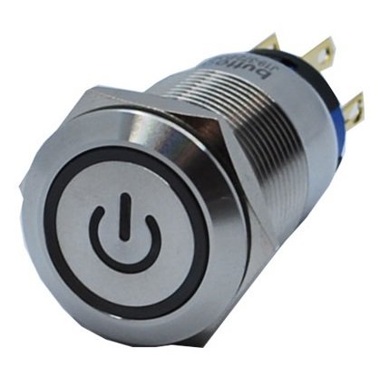 Butto J19-272-P-WD IP67 6-24VDC METAL(ÇELİK) BEYAZ RENK POWER LOGOLU YAYLI BUTON