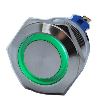 Butto J22-371-GD IP67 6-24VDC METAL(ÇELİK) YEŞİL RENK KALICI BUTON