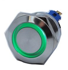 Butto J22-371-GD IP67 6-24VDC METAL(ÇELİK) YEŞİL RENK KALICI BUTON