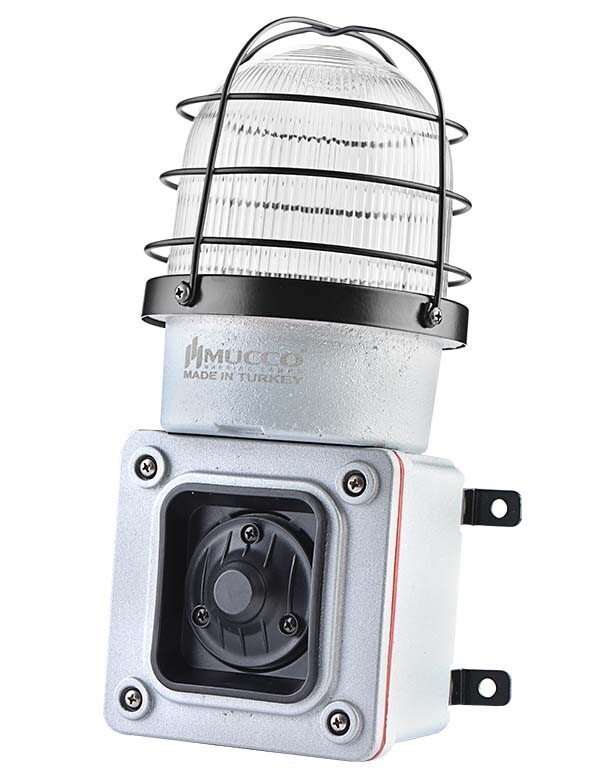 7 Sesli ışıklı Döküm Korna 85-260V DC SNT-ES12522-D Beyaz