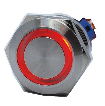Butto J22-371-RD IP67 6-24VDC METAL(ÇELİK) KIRMIZI RENK KALICI BUTON