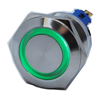 Butto J22-272-GD IP67 6-24VDC METAL(ÇELİK) YEŞİL IŞIKLI YAYLI BUTON