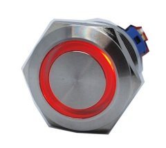 Butto J22-272-RD IP67 6-24VDC METAL(ÇELİK) KIRMIZI IŞIKLI YAYLI BUTON