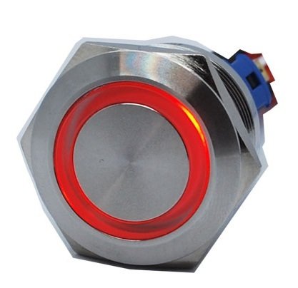 Butto J22-372-RD IP67 6-24VDC METAL(ÇELİK) KIRMIZI IŞIKLI KALICI BUTON