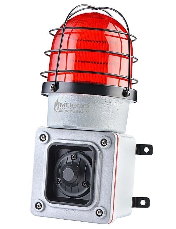 7 Sesli ışıklı Döküm Korna 12-30V DC SNT-ES12513-D Kırmızı