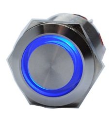 Butto J22-372-BD IP67 6-24VDC METAL(ÇELİK) MAVİ IŞIKLI KALICI BUTON