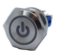 Butto J22-271-P-RD IP67 6-24VDC METAL(ÇELİK) KIRMIZI RENK POWER LOGOLU YAYLI BUTON