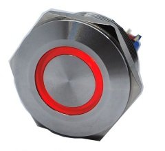 Butto J30-272-RD IP67 6-24VDC METAL(ÇELİK) KIRMIZI IŞIKLI YAYLI BUTON