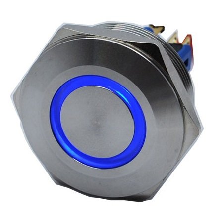 Butto J30-272-BD IP67 6-24VDC METAL(ÇELİK) KIRMIZI IŞIKLI YAYLI BUTON