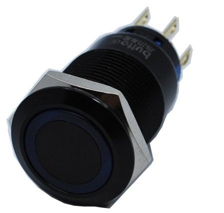 Butto J19-272-AK-GD IP67 6-24VDC SİYAH GÖVDE YEŞİL IŞIKLI YAYLI BUTON