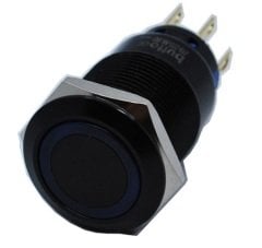 Butto J19-272-AK-RD IP67 6-24VDC SİYAH GÖVDE YEŞİL IŞIKLI YAYLI BUTON