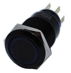 Butto J19-272-AK-BD IP67 6-24VDC SİYAH GÖVDE MAVİ IŞIKLI YAYLI BUTON