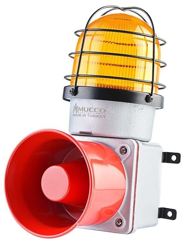 7 Sesli ışıklı Döküm Korna 85-260V DC SNT-E12522-D Sarı