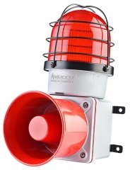 7 Sesli ışıklı Döküm Korna 48V DC SNT-E12548-D Kırmızı