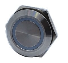 Butto EJ22-271-PM-BD IP67 Metal (ÇELİK) GÖVDE MAVİ IŞIKLI YAYLI(TUG SVİÇLİ) BUTON